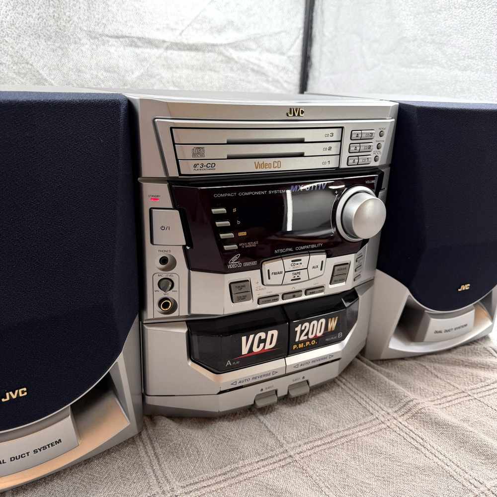 VTG JVC MX-J111V Stereo CD Player Radio FM/AM Karaoke Machine Remote Manual READ